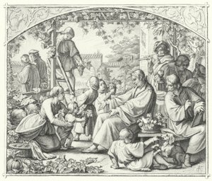 Luther Márton családjával és néhány nyarat élvező kortársával (metszet) alkotó: Gustav Ferdinand Leopold Konig