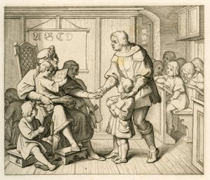 Luther Márton beiratkozása a mansfieldi iskolába alkotó: Gustav Ferdinand Leopold Konig