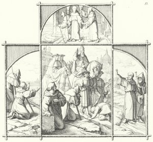 Luther Márton római útja (metszet) alkotó: Gustav Ferdinand Leopold Konig