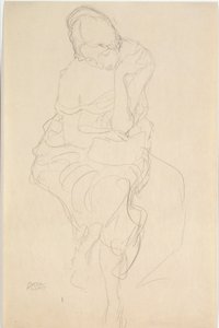A széken ülő személy elölnézete alkotó: Gustav Klimt