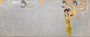 Beethoven Frieze: A boldogság utáni vágy a költészetben talál kielégülést - 7. tábla, jobb oldali hosszú fal alkotó: Gustav Klimt