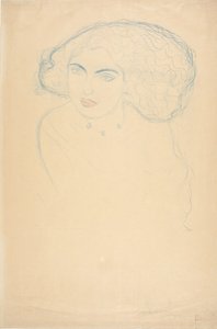 Egy nő feje, c. 1916. alkotó: Gustav Klimt
