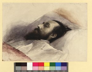 Julius Lott (1836-1883) a halálos ágyán alkotó: Gustav Klimt
