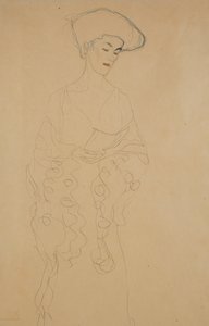 Kissé balra fordulva, 1907 alkotó: Gustav Klimt