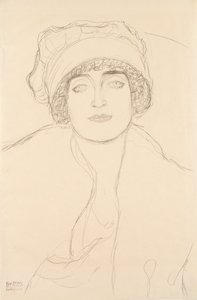 Portré kalapban, 1917-118 alkotó: Gustav Klimt