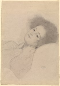 Egy fekvő fiatal nő portréja alkotó: Gustav Klimt