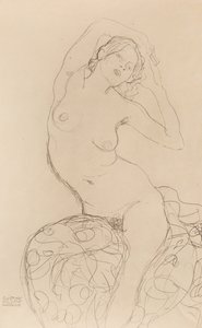 Ülő akt, 1914-1916 körül. alkotó: Gustav Klimt