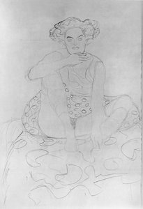 Ülő nő, 1916 (ceruza japán papíron) alkotó: Gustav Klimt