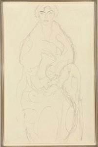 Ülő nő elölről, 1917-18 körül alkotó: Gustav Klimt