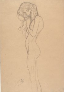 Álló női akt tanulmány a Beethoven-frízhez, 1901. alkotó: Gustav Klimt