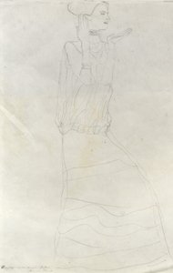 Álló nő felemelt kézzel alkotó: Gustav Klimt