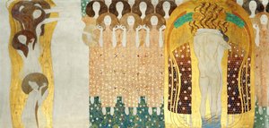 A Beethoven-fríz, Részlet: The Arts, Chorus of Paradise, Embrace, 1902 alkotó: Gustav Klimt