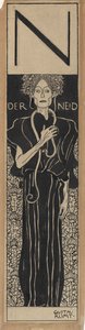 Az irigység, 1898. alkotó: Gustav Klimt