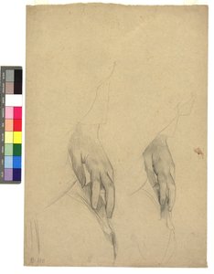 Zwei Handstudien, Finger ans Ohr gelegt alkotó: Gustav Klimt