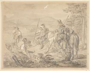 Táj lovasokkal a kompnál alkotó: Gustav Schlick