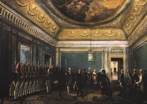 A Preobraženszkij-ezred őreinek cseréje a Gatchina-palotában I. Pál idejében, 1845