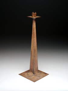 Gyertyatartó, 1907 körül (réz) alkotó: Gustav Stickley