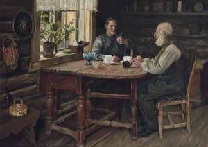 Kávészünet (szünet) 1900 (olaj, vászon)