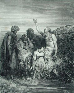 Jób és barátai, metszet: J. Regnier, 1868 körül (metszet) alkotó: Gustave (after) Dore