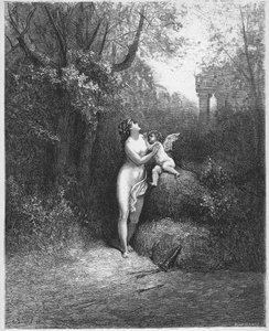 Szerelem és őrület - Szerelem és őrület - Jean de La Fontaine (Lafontaine) „Fabuláiból” (1621-95) - Gustave Dore (1832-83) utáni metszet - Magángyűjtemény