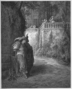 A róka és a szőlő - Jean de La Fontaine (Lafontaine) (1621-95) meséiből - Gustave Dore (1832-83) utáni metszet - Magángyűjtemény