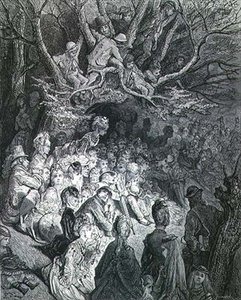 The Riverband - Under Trees, William Blanchard Jerrold (1826-84) "London, a Pilgrimage" című művéből, metszette Paul Jonnard-Pacel (1902), pub. 1872 (metszet) alkotó: Gustave (after) Dore