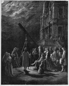 Un Animal dans la Lune - egy állat a Holdban - Jean de La Fontaine (Lafontaine) „Fables”-jából (1621-95) - metszet Gustave Dore (1832-83) után - Magángyűjtemény alkotó: Gustave (after) Dore