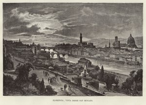 Firenze, kilátás a San Miniatóból alkotó: Gustave Bauernfeind