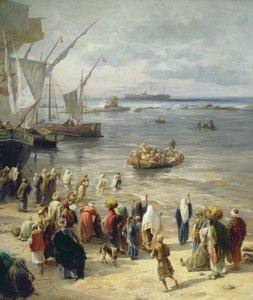 Jaffa, Török katonák toborzása Palesztinában, 1888 (a 226323 jobb oldali részlete)