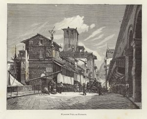 Ponte Vecchio Firenzében alkotó: Gustave Bauernfeind