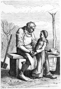 Cosette és Jean Valjean – Victor Hugo „Les Miserables” című művében, ill. írta: Brion, szerk. Hetzel és Lacroix