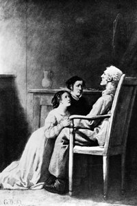 Jean Valjean halála, illusztráció Victor Hugo (1802-85) „Les Miserables” című művéből, 1862