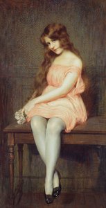Fiatal lány piros ruhában alkotó: Gustave Brisgand