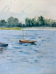 A Szajnán horgonyzó csónak alkotó: Gustave Caillebotte