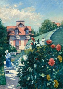 Dáliák, Petit Gennevilliers kertje, 1893. alkotó: Gustave Caillebotte