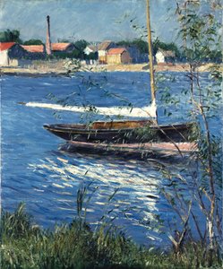 Francia: Bateau au mouillage sur la Seine à Argenteuil A Szajnán kikötött hajó Argenteuil-nél alkotó: Gustave Caillebotte