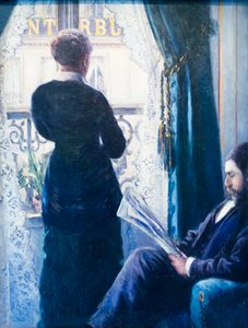 Belső, nő az ablaknál, c. 1880 (olaj, vászon) alkotó: Gustave Caillebotte
