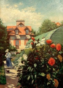 A kert, Petit Gennevilliers (Les dahlias, Jardin du Peti alkotó: Gustave Caillebotte