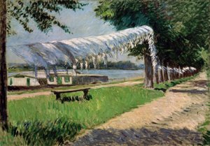 Mosodaszárítás a Szajna partján, Petit Gennevilliers alkotó: Gustave Caillebotte