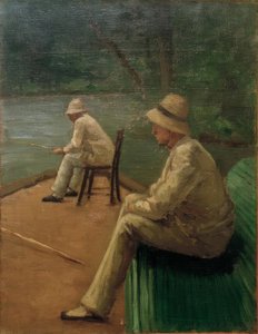 Halászok a Yerres partján alkotó: Gustave Caillebotte