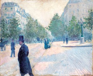 Place Saint Augustin, Ködös időjárás, 1878 alkotó: Gustave Caillebotte