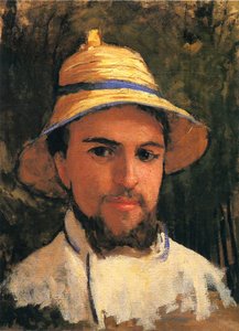 önarckép szalmakalapban alkotó: Gustave Caillebotte