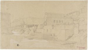 Olasz város a folyón alkotó: Gustave Clarence Rodolphe Boulanger