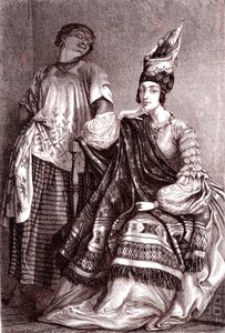 Signare, a mulatt-francia afrikai nők Saint Louis városában, Szenegálban. 1861 (metszet)