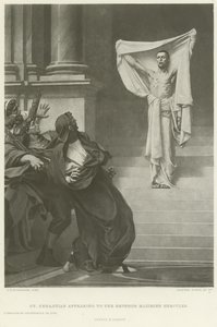 Szent Sebestyén megjelenése Maximien Hercules császárnak (mélynyomás) alkotó: Gustave Clarence Rodolphe Boulanger
