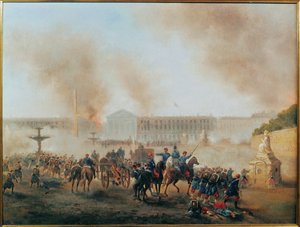 A kommün: Csata a Place de la Concorde-on ... (festmény, vászon) alkotó: Gustave Clarence Rodolphe Boulanger