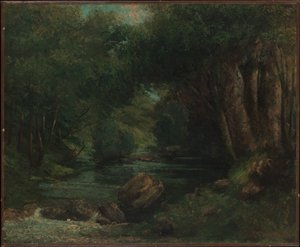 Egy patak az erdőben alkotó: Gustave Courbet