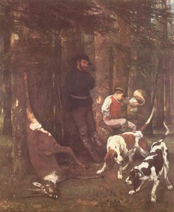 A zsákmány (vadászat kutyákkal) alkotó: Gustave Courbet