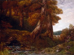 Belépés az erdőbe, 1855 körül (olaj, vászon) alkotó: Gustave Courbet