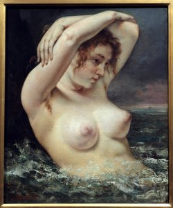 Nő a hullámon alkotó: Gustave Courbet